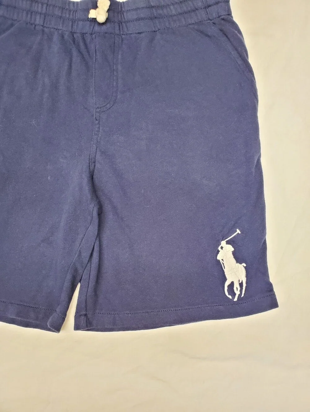 Polo Ralph Lauren Boys Sweat Shorts Navy Big Pony Logo L 14-16 Drawstring
